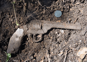 This .32-caliber revolver was likely used by one of the striking miners