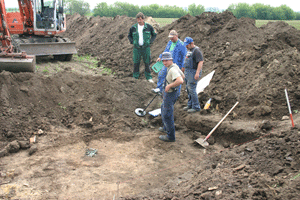 bronze ax heads uncovered 
by a bulldozer near the German town of Dermsdorf