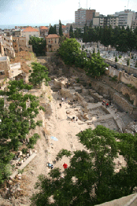 the modern town of Sidon sits directly
on top of the ancient one