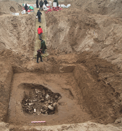 a burial pit on the outskirts of the
ancient city of Yecheng