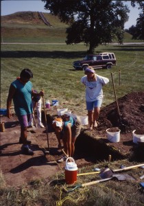 Archaeologists excavating at Cahokia