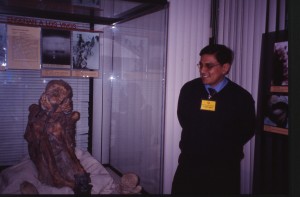 Guido Lombardi with a mummy