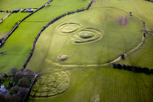 An aerial view of the royal site of Tara