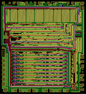 line drawing of the MOS Technology 6502 microprocessor