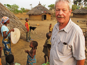 Archaeologist Peter Breunig visits the family of a team member