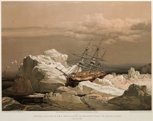<i>Investigator</i> crewman Lieutenant Samuel Gurney Cresswell painted the ice-bound ship
