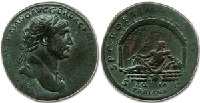 The emperor
Trajan issued a bronze sestertius with his likeness to celebrate the aqueduct's completion